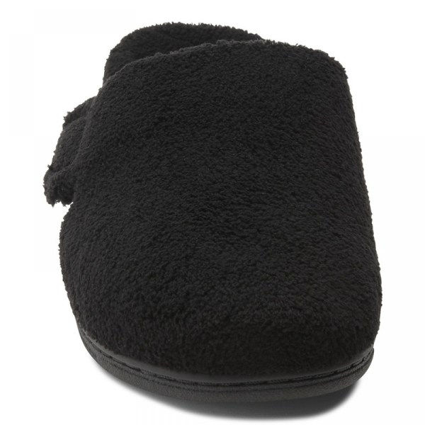 Vionic Slippers Ireland - Gemma Mule Slippers Black - Womens Shoes Clearance | VUIWT-7850